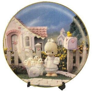 Precious Moments Free Puppies God Loveth a Cheerful Giver Collectible Plate 1993